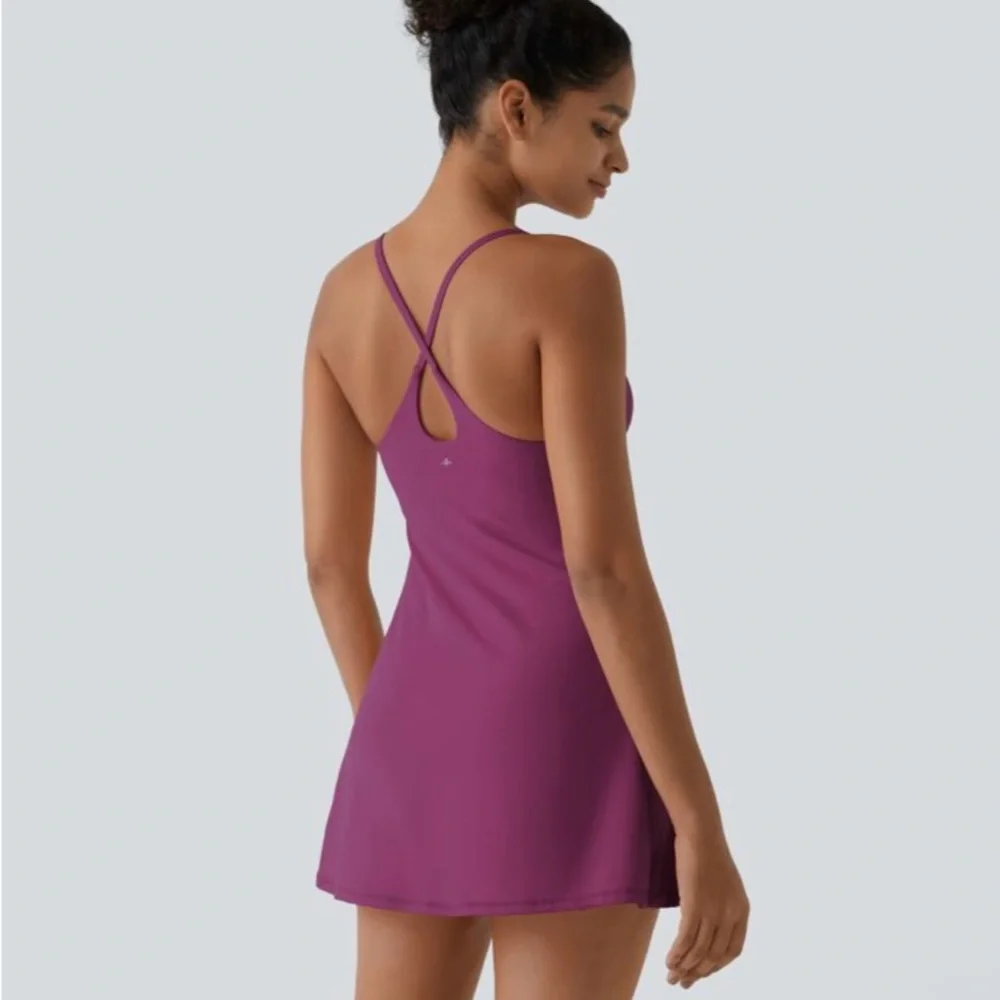 HALARA Softlyzero™ Plush Backless Active Dress-Easy Peezy Edition Ume Purple - Picture 3 of 8